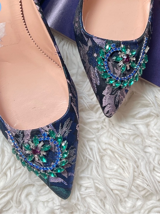 J. Crew Shoes - J. Crew Colette Jacquard Embellished Pumps Navy Floral Jacquard Pointed-T